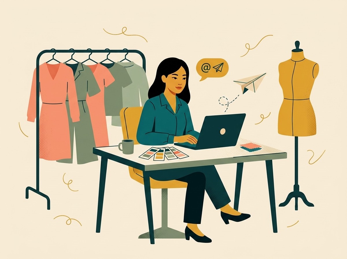 Minh hoạ một người Việt tự tin bấm gửi email bằng tiếng Anh
